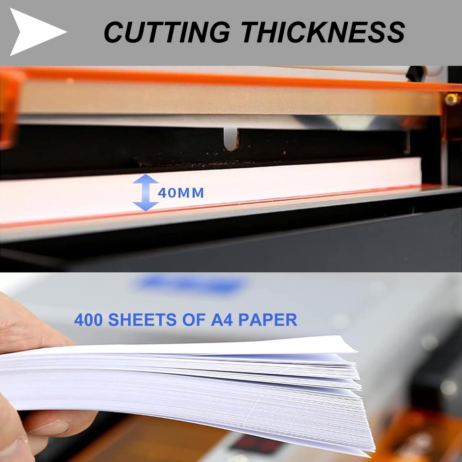 200 W Papierschneider Mit Laserpositionierung, FüR Druckereien/BüRo/Zuhause, Mit Schutzabdeckung, Bodenplatten-Gitterskalendesign, Schnittgenauigkeit ±0,5 Mm,110V