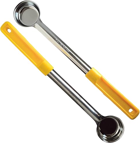 Cuchara de acero inoxidable sólido de 1 onza para medir y servir cucharas de grado comercial (paquete de 2)