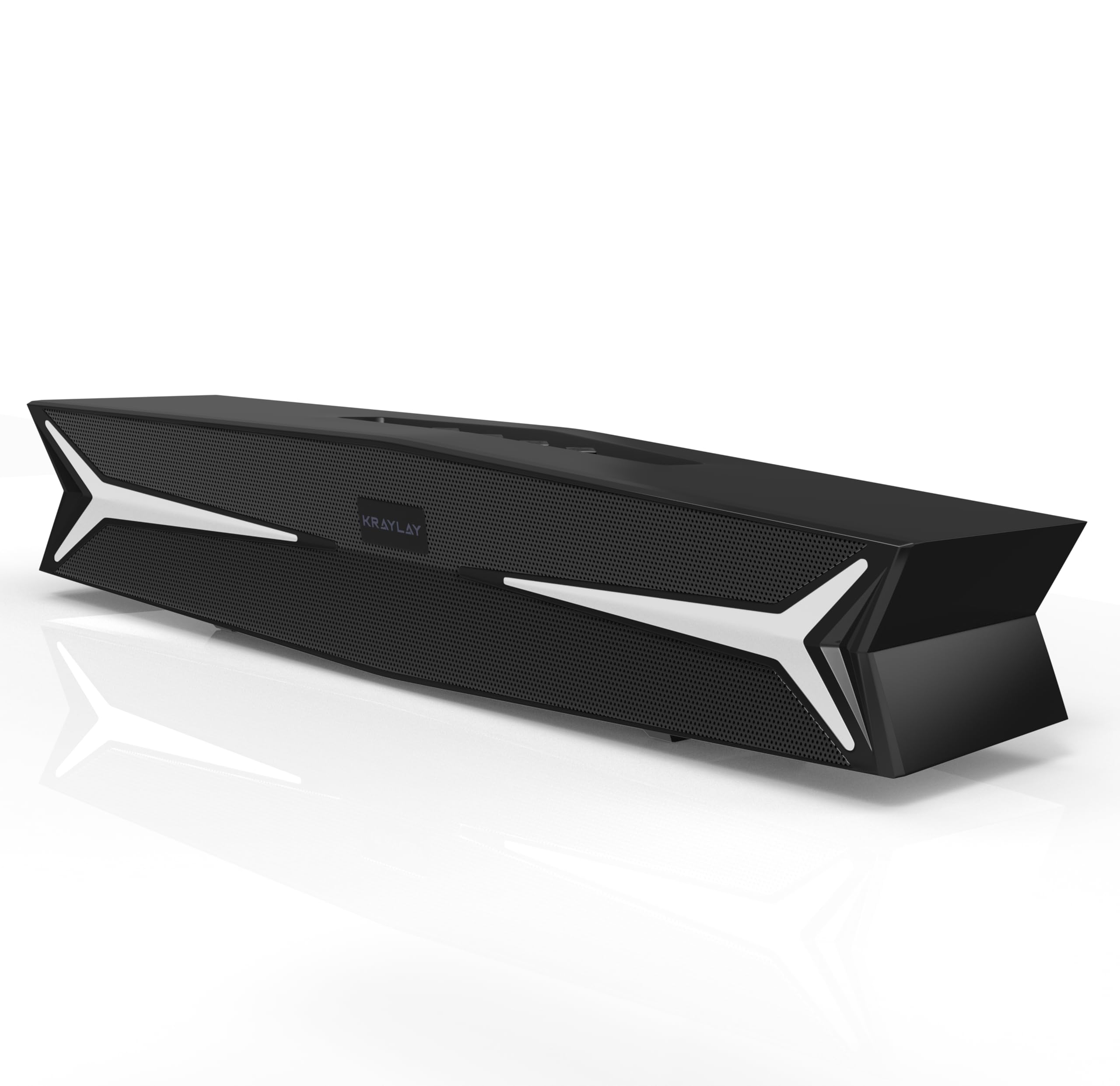 Soundbar desktop per computer da 15,5 pollici, soundbar Bluetooth con luci LED RGB, bassi trasparenti, AUX, USB, USB-C, soundbar per proiettori, TV, smartphone, console di gioco e laptop