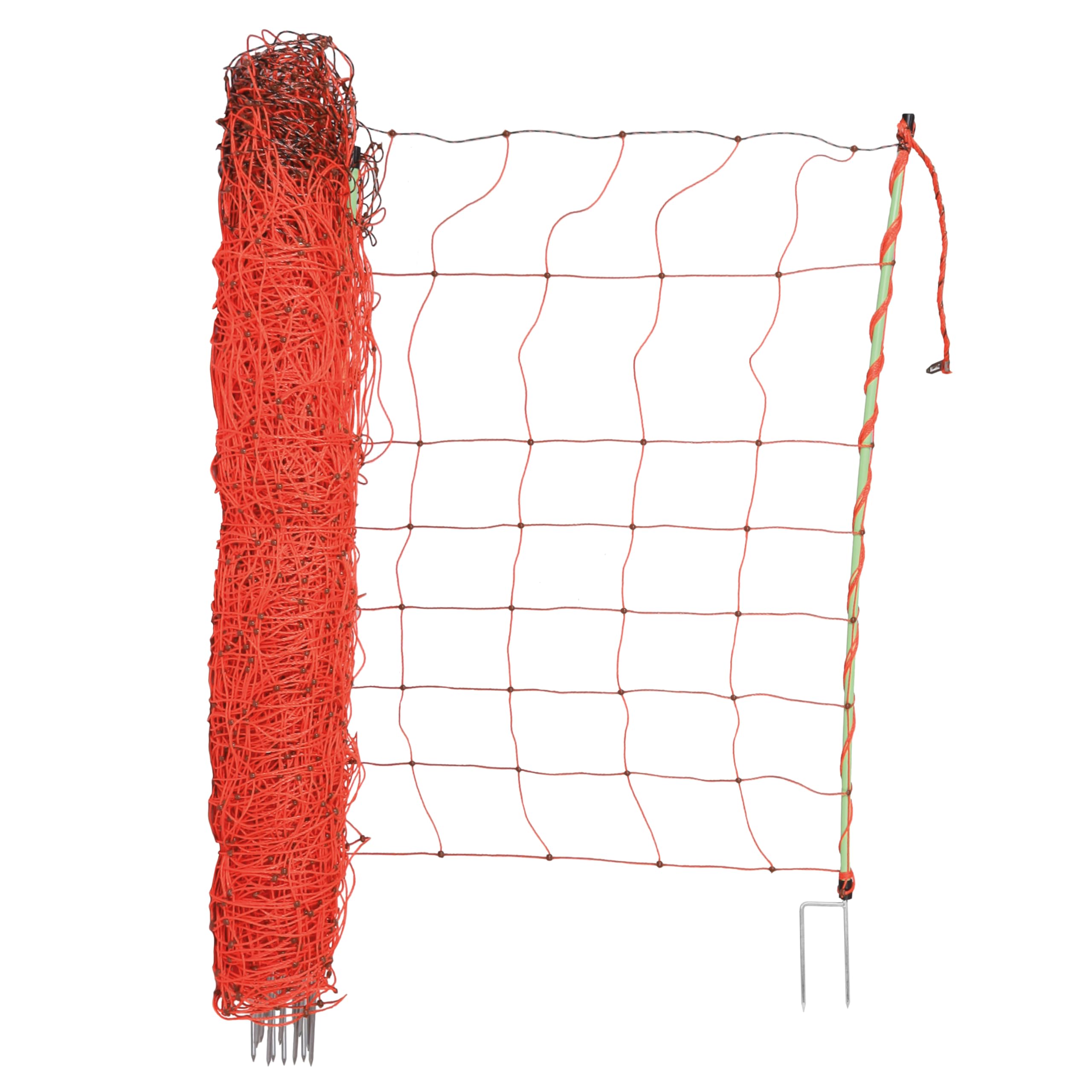Filet électrifiable 50m - 14 Piquets - Hauteur 88cm - Clôture électrique pour animaux - Solution facile à installer et mobile - Double Pointe - Filet pour mouton, chèvre, poule (Premium)