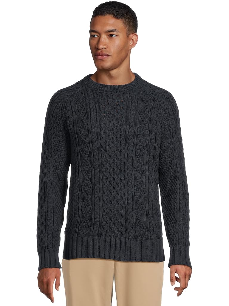 Navy L.L.Bean Signature Cotton Fisherman Sweater