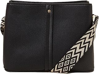 Accessorize London Women's Black Webbing Strap Sling Bag | Bags for women | Ladies Purse Handbag | Bags for Women For Offi...