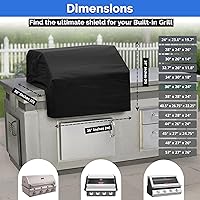 Vista 7 de Covers & All Built-in Grill Cover for Outdoor Grill – Heavy Duty 12 oz Waterproof Built-in BBQ Grill Cover, PVC-Coated Polyester with Elastic Hem