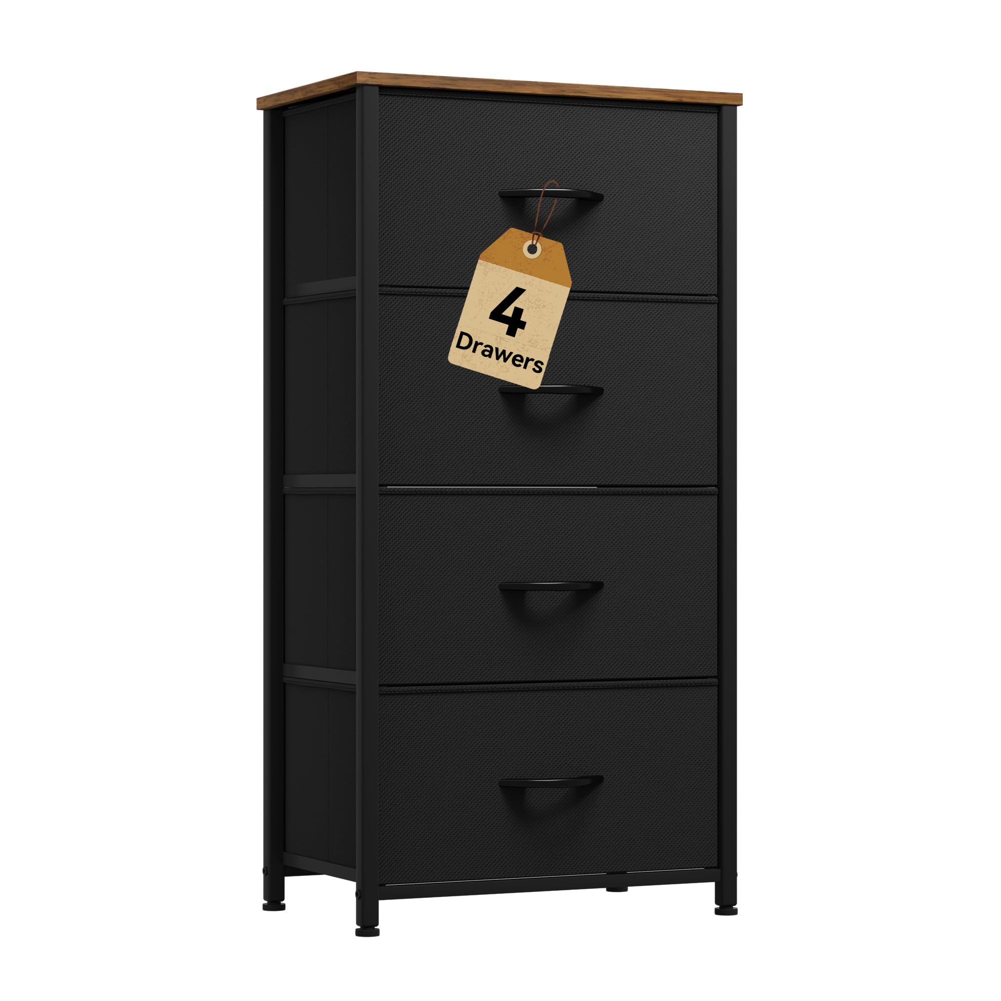 Photo 1 of ***SIMILAR ITEM***
DWVO Dresser with 4 Drawers - Fabric Storage Tower, Organizer Unit for Room, Living Room, Hallway, Closets