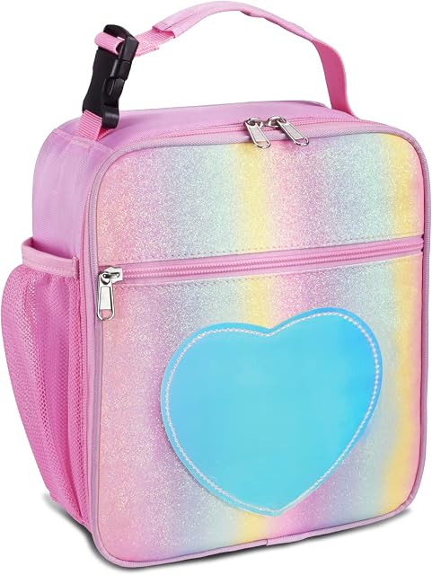 IWTTWY Insulated Lunch Bag Camo Cooler Bag Portable Carrying Lunch Box Bag for Kids Boys Girls Women Men to School Office Outdoor Picnic (Rose Gold)