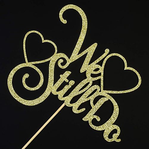 Miniatura 4 de We Still Do - Decoración de pastel para boda, aniversario, renovación, fiesta, suministros de decoración de fiesta (purpurina dorada)