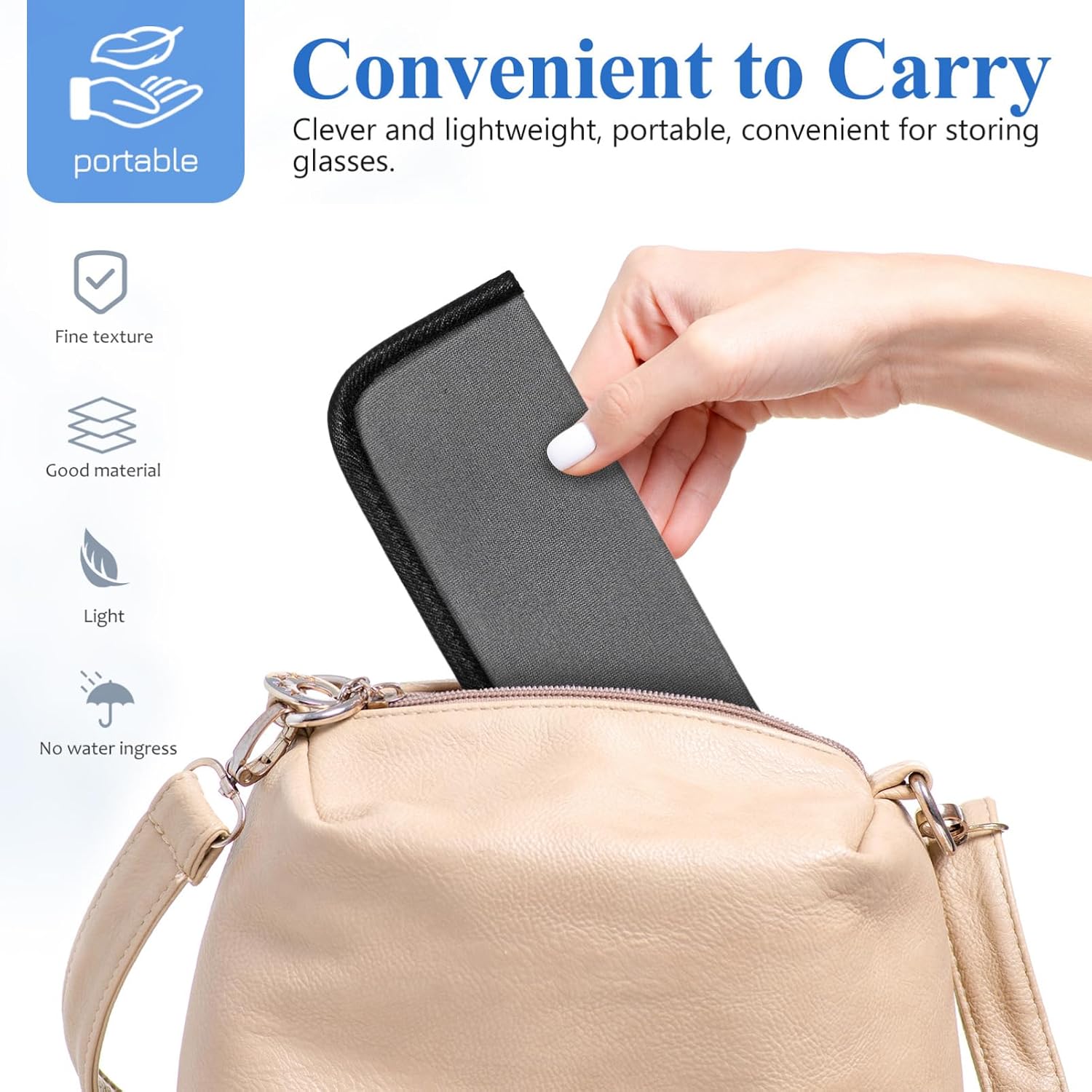 Holibanna 3Pcs Slim Soft Eyeglass Case Portable Eyewear Sleeve Protective Pouch for Glasses Storage Lightweight Holder for Women and Men
