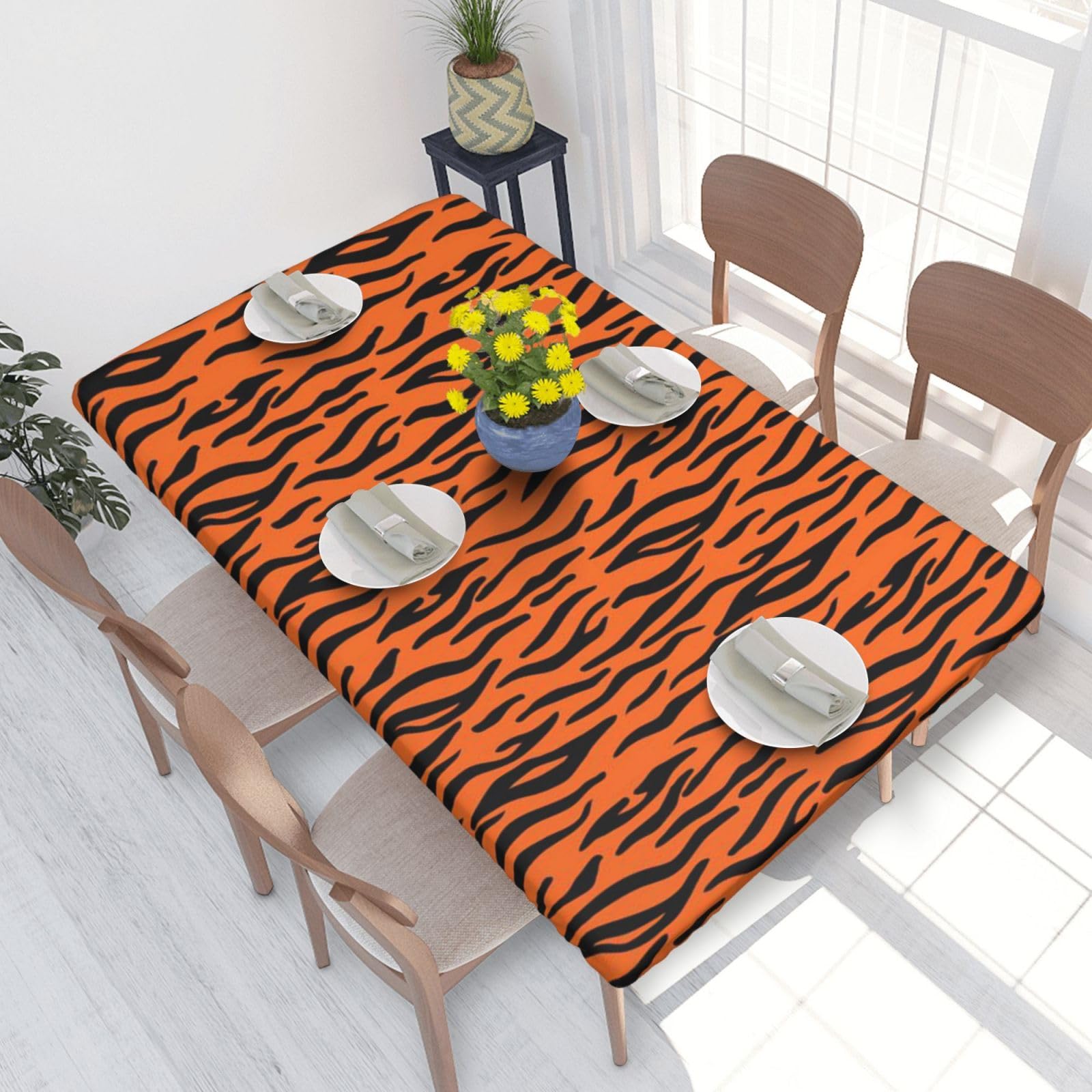 WKSGDSG Fitted Tablecloth For Dining Room 4ft, Elastic Edged Table Cover
