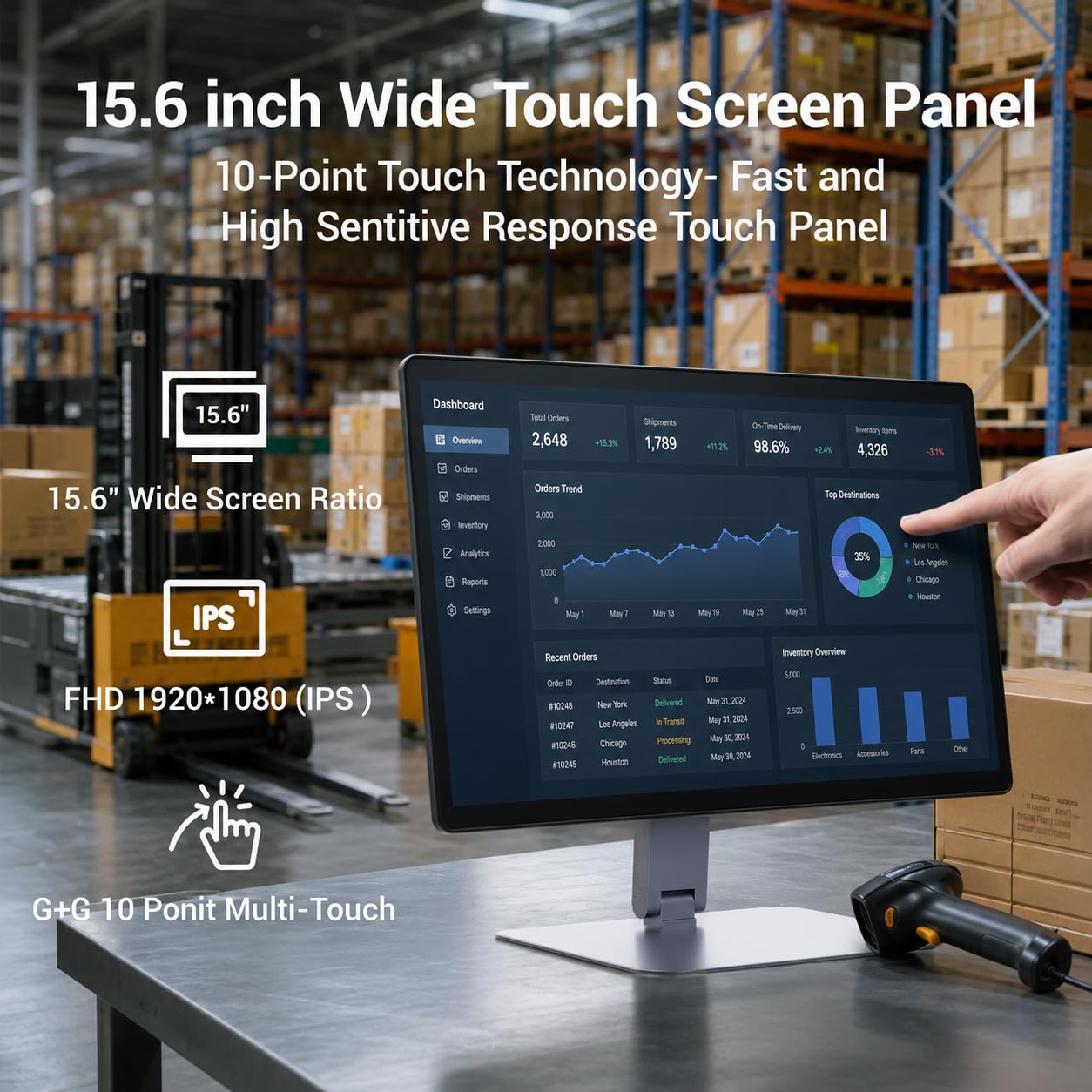 39.6 cm All-in-One przemysłowy panel PC bez wentylatora, komputer z ekranem dotykowym Android 12 z obrotowym mocowaniem VESA, wytrzymały tablet RK3399, 4 GB RAM, 64 GB ROM, 1920 x 1080 IPS, USB 3.0