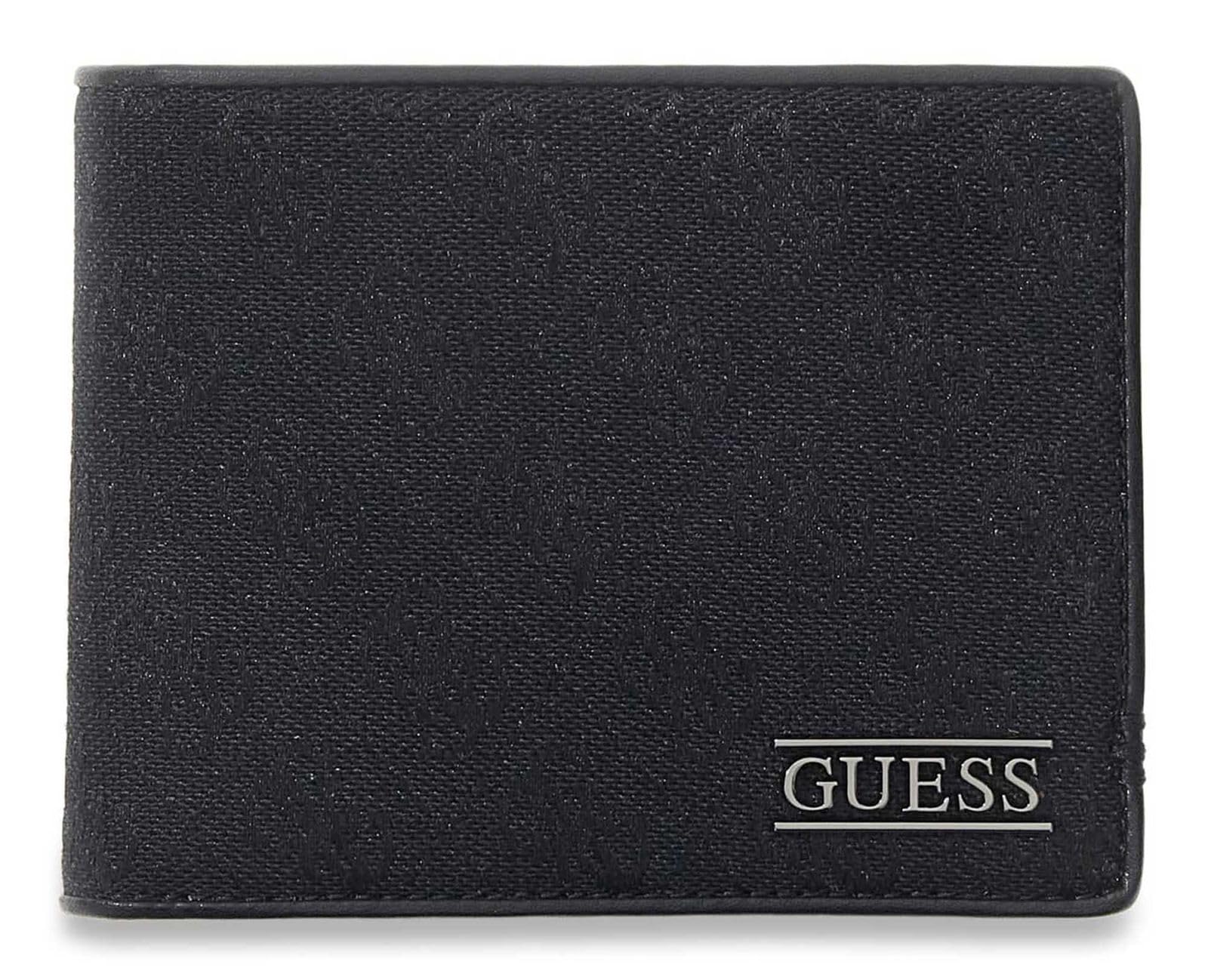 GUESS portafoglio Boston Bifold Wallet Dark Black nero