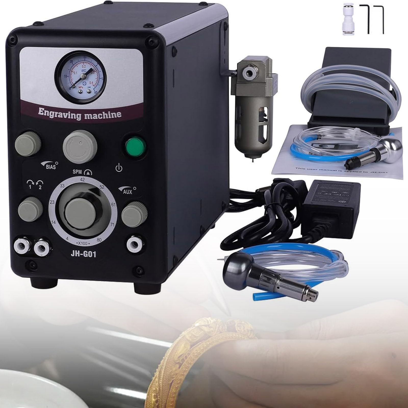 Pneumatic Graver Machine for Jewelry Carving, 400-800 RPM