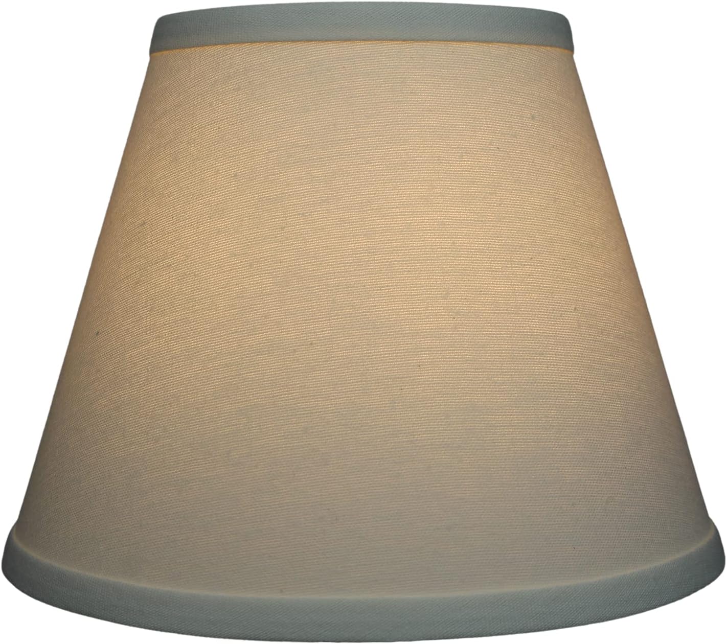 FenchelShades.com Lampshade 5" Top Diameter x 9" Bottom Diameter x 7" Slant Height with Washer (Spider) Attachment for Lamps with a Harp (Linen Cream)