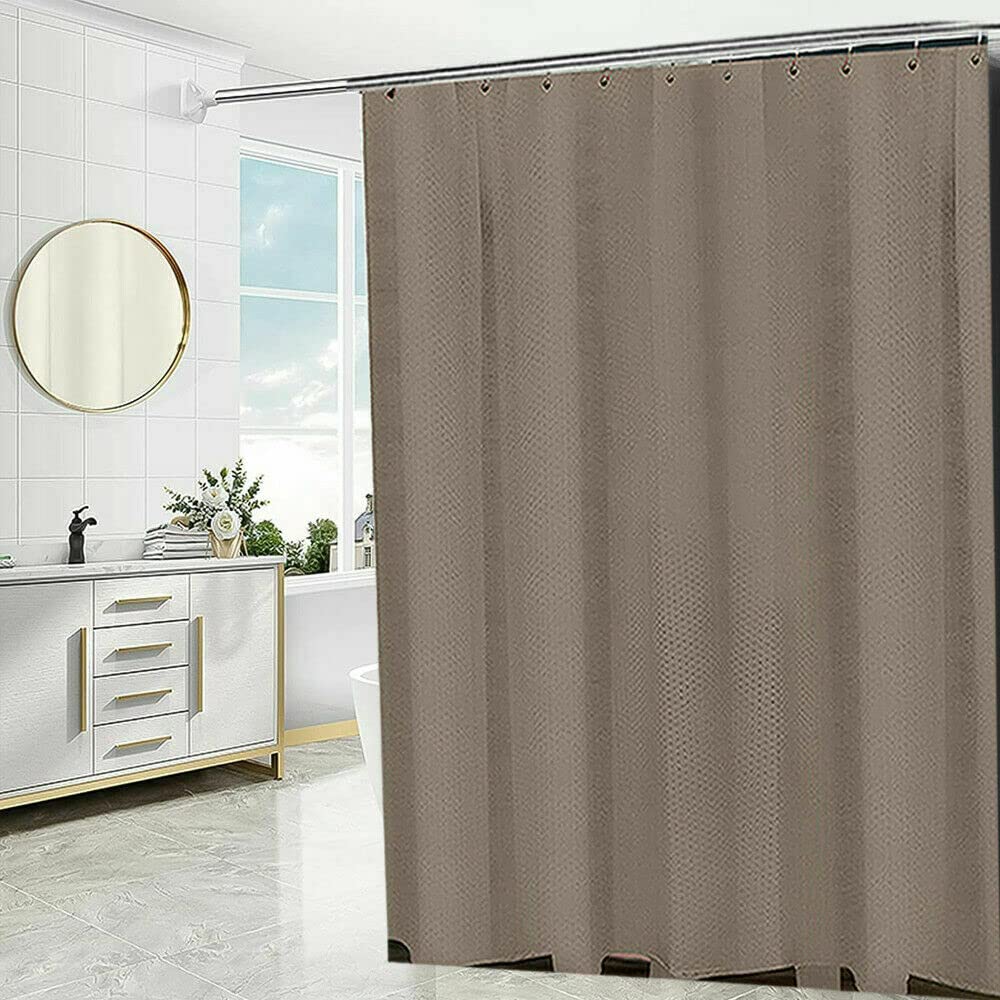 Householdfurnishing Mocha Super Quality Waterproof Polyester Bathroom Shower Curtains With Hook (, 180X180cm)