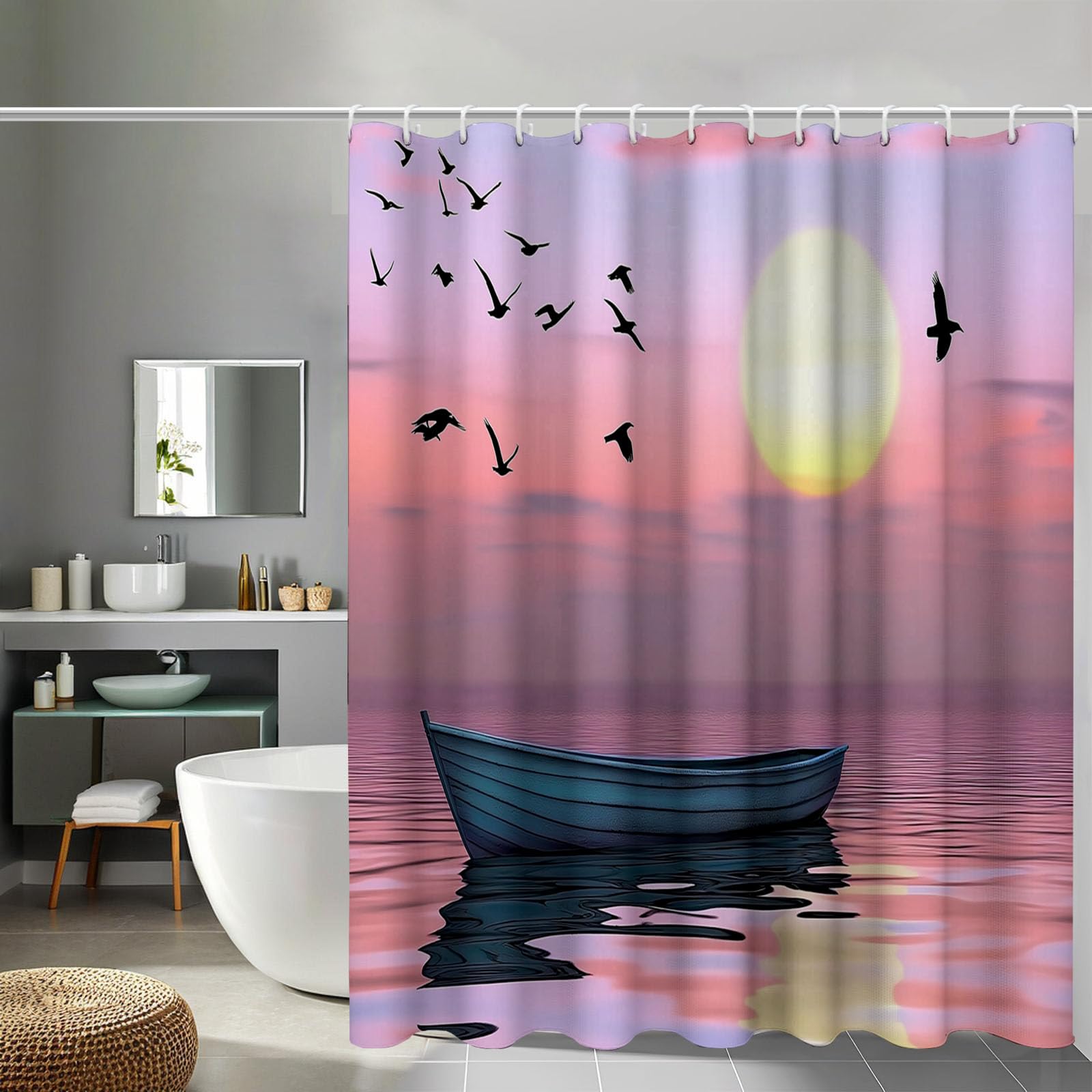 Rideau de douche en polyester de qualité supérieure imperméable et résistant violet doux