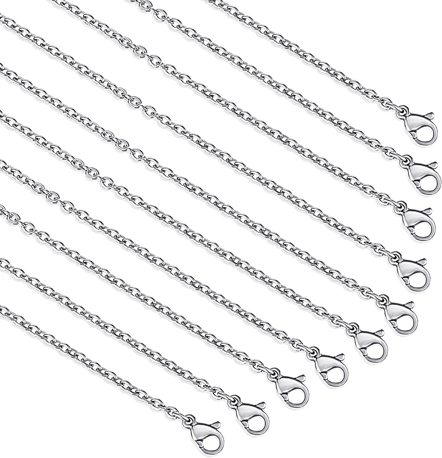 Teaaha 10 PCS Stainless Steel Necklace Chain, Chain for Jewellery Making Stainless Steel Necklace Chains Stainless Steel Chain Bulk Necklace Extender for Jewelry Making DIY Supplies (17.7'')
