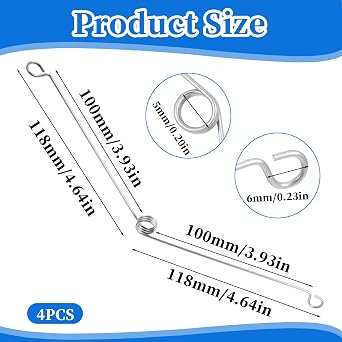 4PCS Spring Clips for Recessed Light Fixtures Torsion Spring Clips Metal Recessed Lighting Trims Springs Clip Replacements for Bathroom Ceiling Exhaust Fan Shower Recesse Lighting Trim Accessories