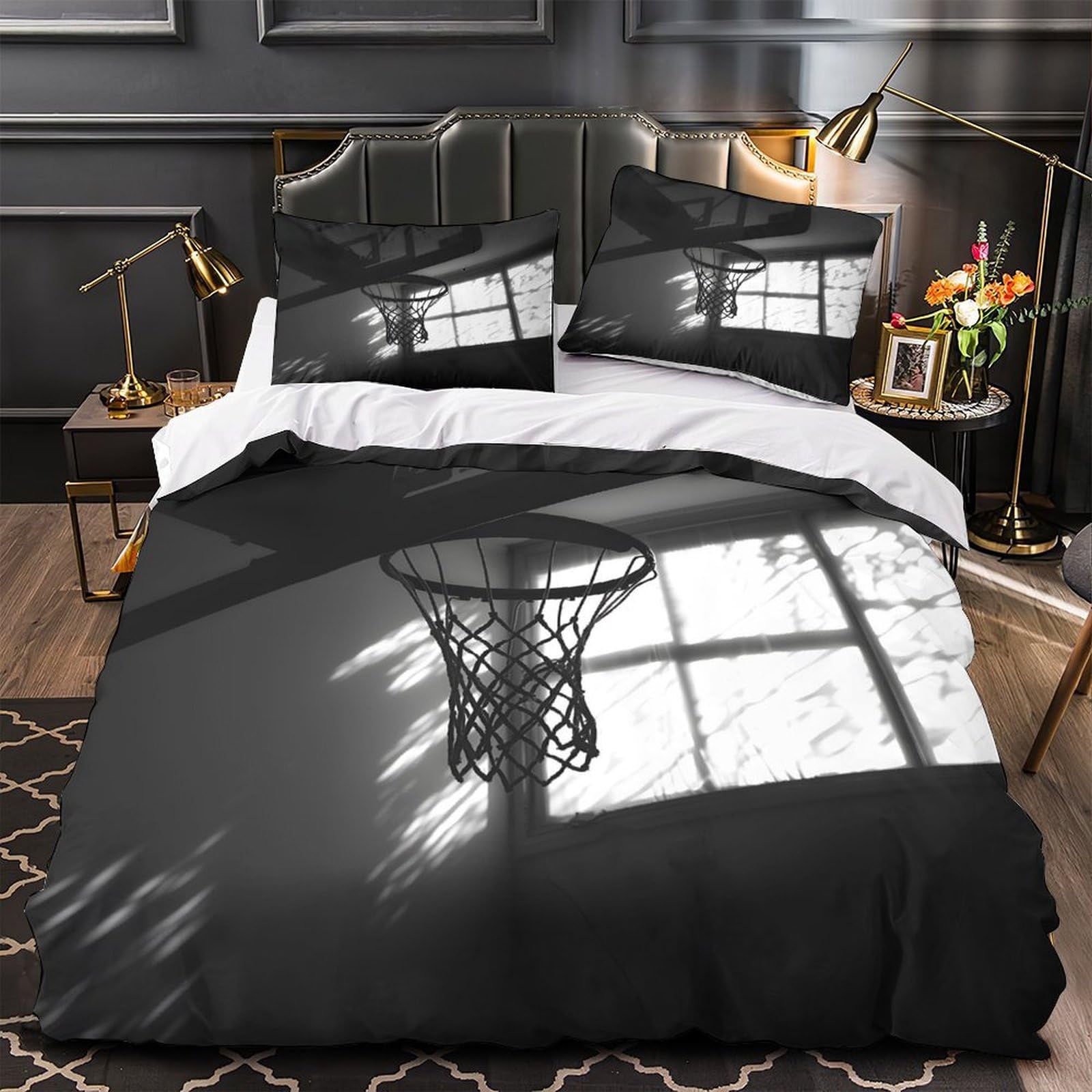 Housse de couette super king 260x220 motif bandana lit ado microfibre douce et taie
