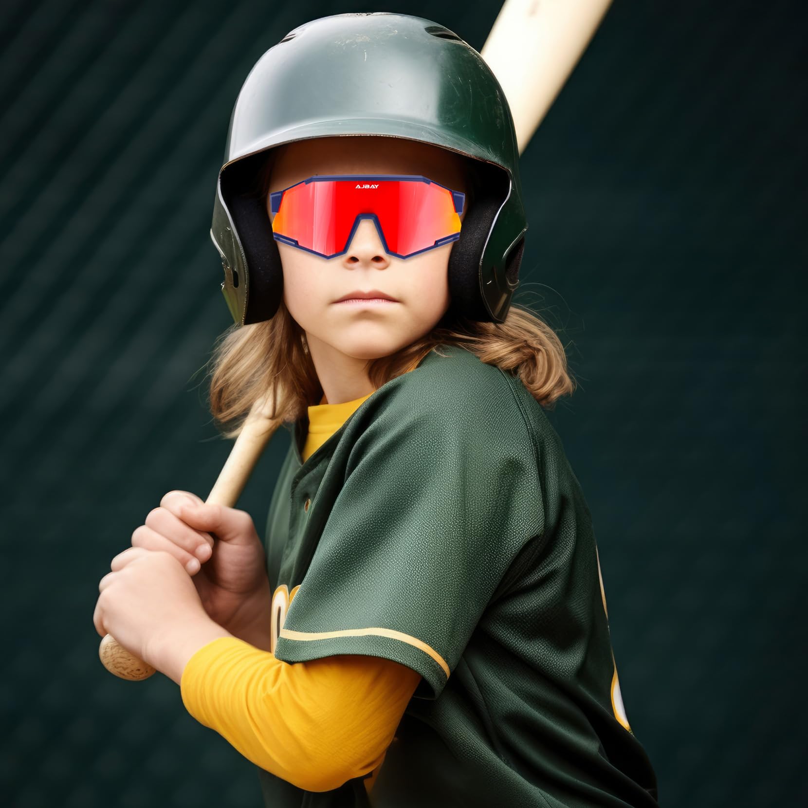 Lentes de sol polarizados para niños, lentes de sol de béisbol para jóvenes, UV400, 6-14, para niños y niñas, gafas de sol deportivas para sóftbol y ciclismo