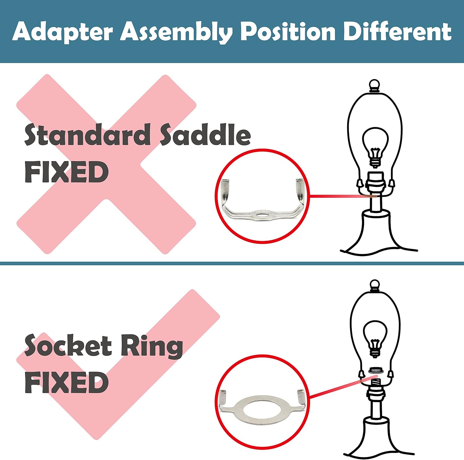 Aspen Creative 20042-12A, 11" Lamp Shade Harp Holder with E26 UNO Fitter Adapter, Includes Solid Steel Bumped Cylinder Finial, 11" Harp, and E26 36mm UNO Fitter in Brass Plated Finish, 2 Pack