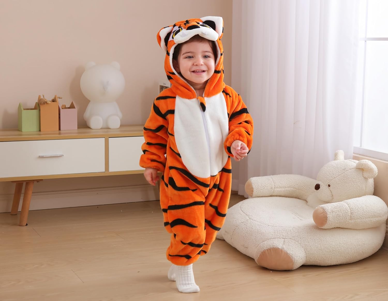 CuteOn Toddler Halloween Costume Onesie Cosplay Romper Christmas Infants Baby Costume Tiger 3Months-4Years - Image 2