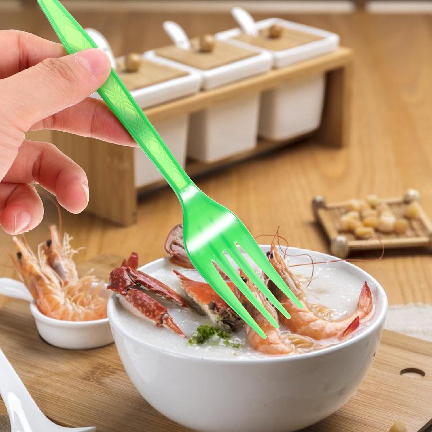 Disposable Plastic Dinnerware Set 90pcs (30 Deep Green Knives, Forks, Spoons) Heavy-duty Party Cutlery Kit for Catering, Events, and Outdoor Use
