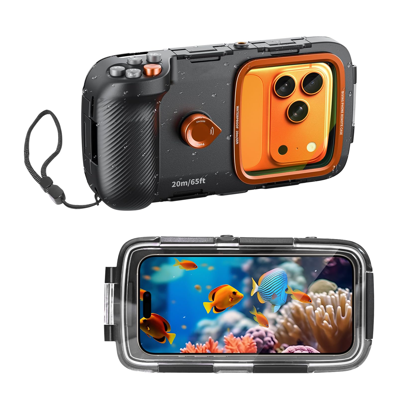 Funda Impermeable para teléfono bajo el Agua, para Buceo y esnórquel, Resistente al Agua, Funda Sumergible hasta 20 m, para iPhone 17 16 15 14 13 12 11 Pro MAX/XS/X Samsung Galaxy y más