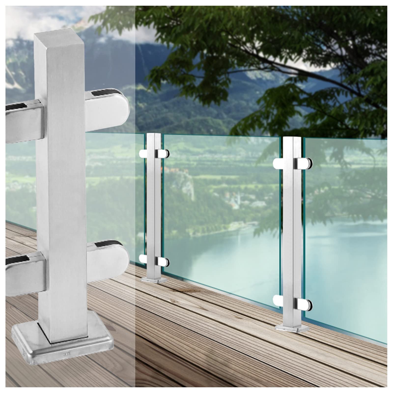 Poteau pour panneau de verre sans perçage pour sécuriser votre garde-corps