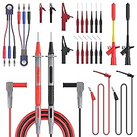 Vista 11 de Kit de cables de prueba múltiple Proster - Cable de prueba de multímetro eléctrico con pinzas de caimán, sonda de prueba, agarre de resorte, enchufe