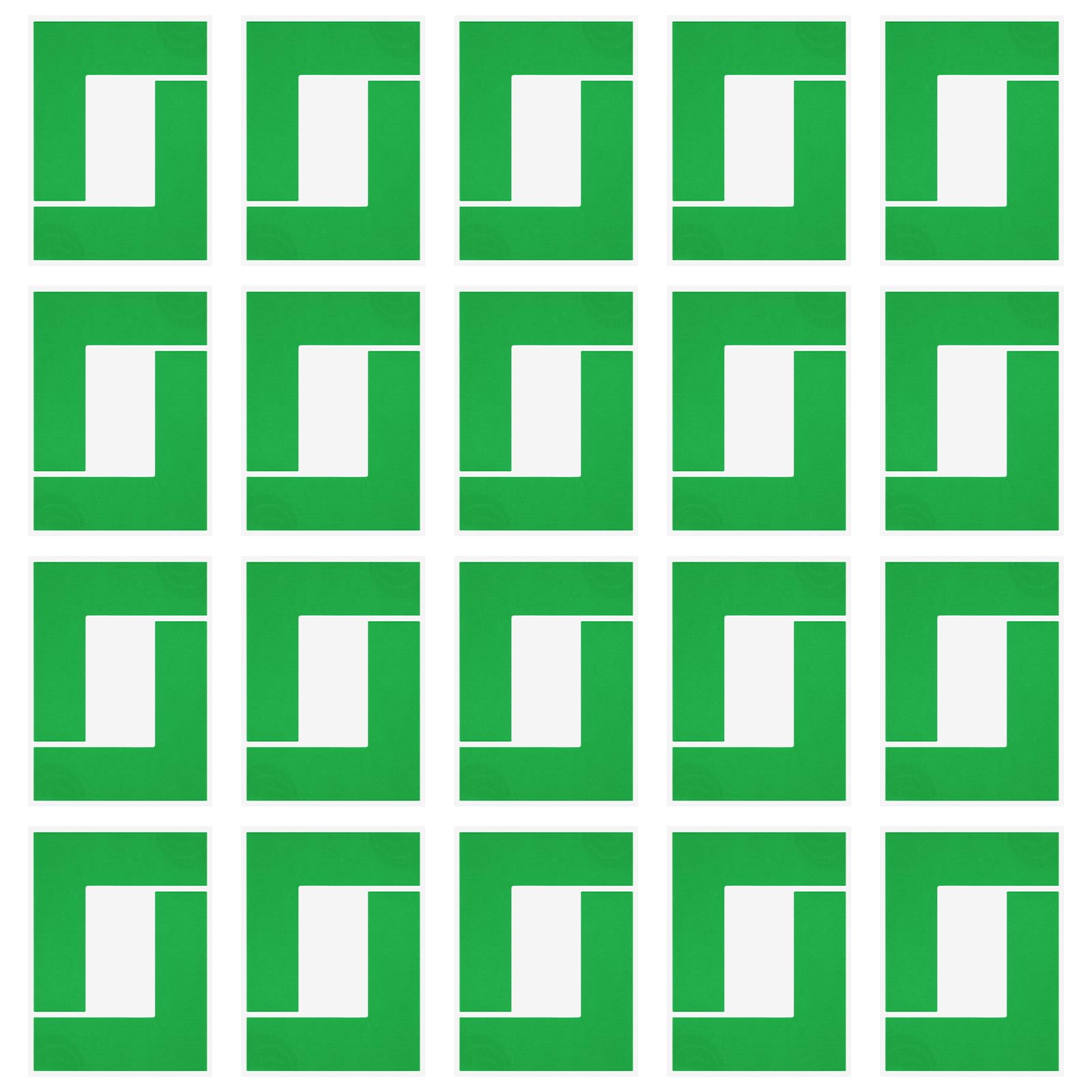 PATIKIL 5S Coin De Marquage D'Angle, 64 Pcs 10 x 10 x 3 cm Ruban Adhesif PVC En Forme De L Pour Marquage Au Sol Marqueurs D'Organisation De Sol Pour Bureau Entrepot Bureau Table, Vert