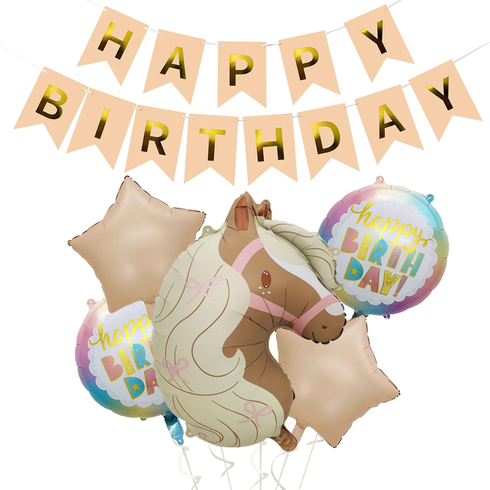 6pcs Horse Balloon InflatableHorse HorseBalloons Decoration Birthday Set Horse FoilBalloon HorseTheme Birthday Party Accessories Balloon for Decoration Parties and Birthdays (Horse)