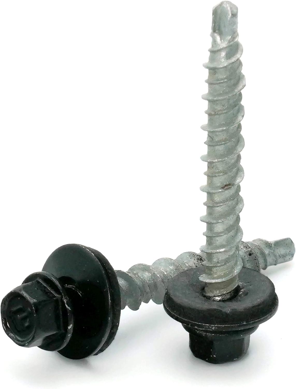 Hex Washer Head Mechanical Galvanized Mini Driller Roofing Screws Black Finish - #10 x 2-1/2" Qty 1000