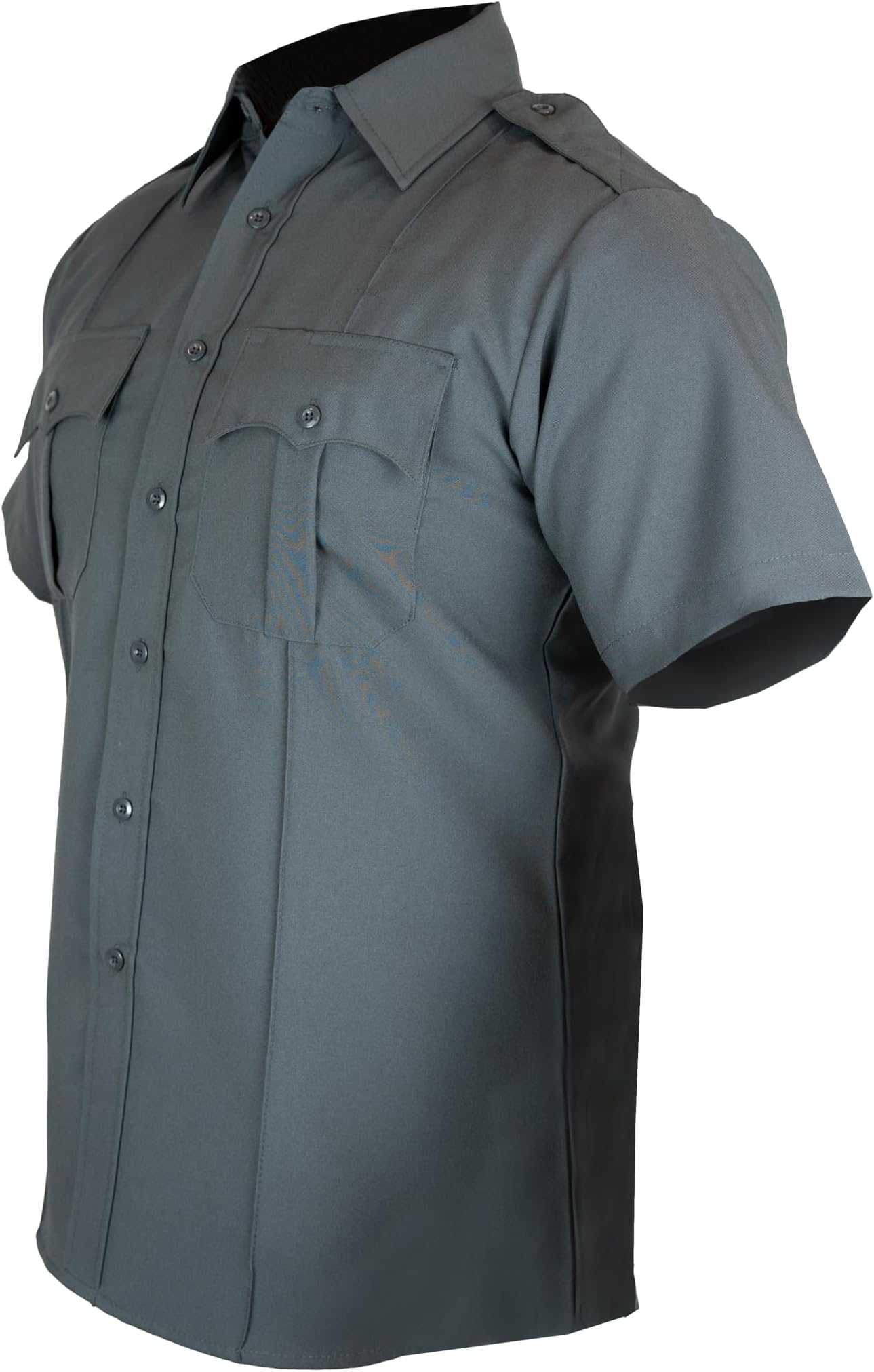 First Class 100% Polyester Short Sleeve Men's Uniform Shirt (Black)