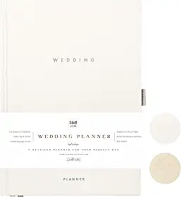 Agenda de casamento premiada Scribble & Dot® para a noiva | Embrulhado em uma caixa de presente | Capa acolchoada | Presente de noivado | Este planejador americano elegantemente projetado permite que