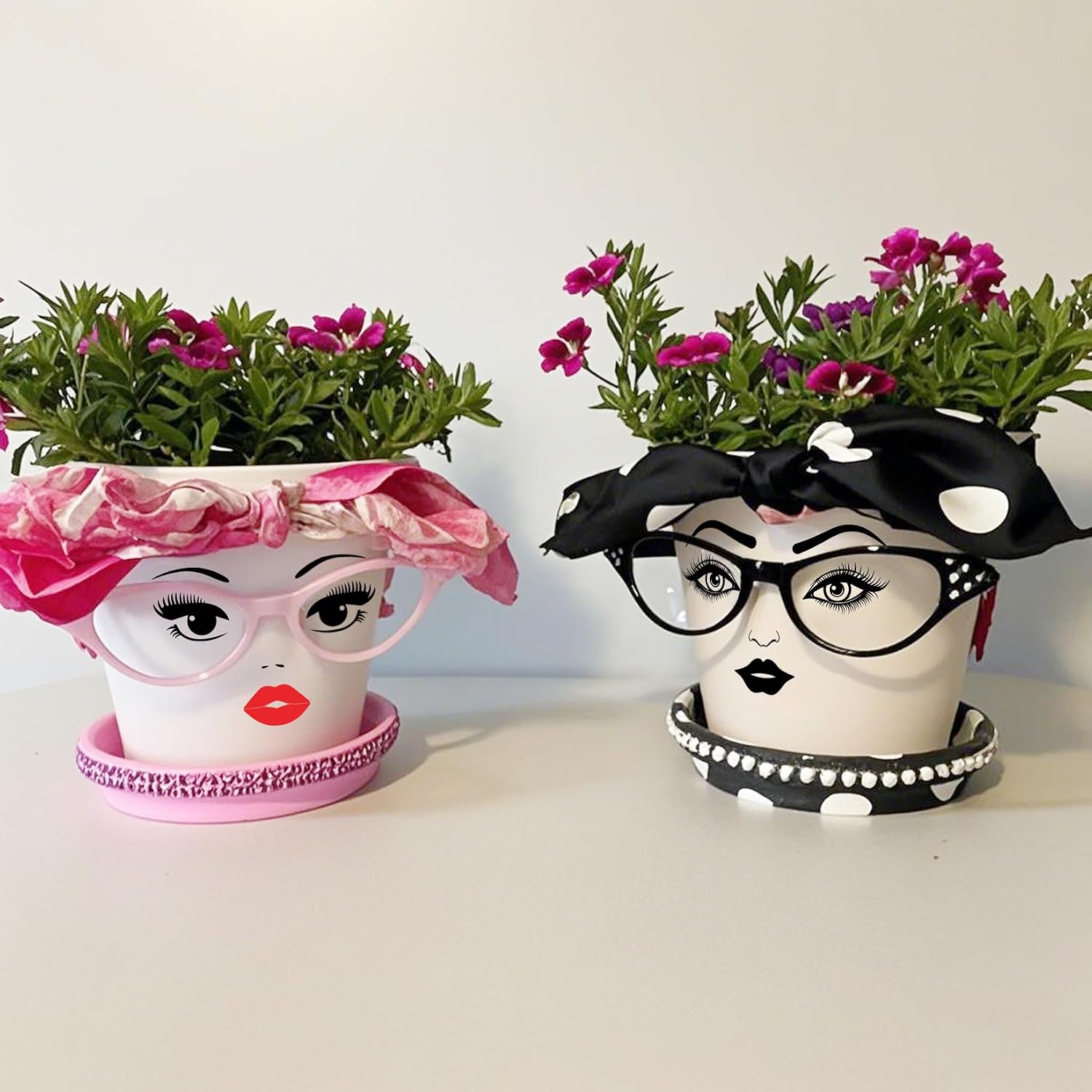Face Stickers for Flower Pots Lips Mouth Eyes Eyebrows Nose Decals Make a Face Stickers for Crafts Holiday Party Supplies Decoration(face6)