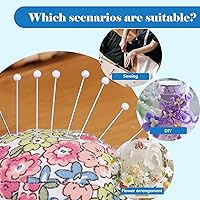 Vista 5 de Sewing Pins, 300 PCS Straight Pins for Fabric, White Pearlized Ball Head Quilting Pins Long 1.5inch with Transparent Plastic Box for Dressmaker