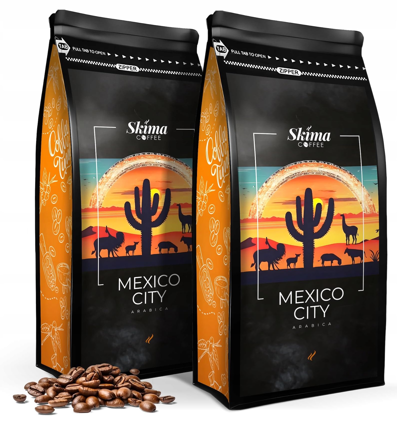 SkimaCoffee Caffè in grani 2 x 1 kg MEXICO CITY 100% Arabica appena tostato