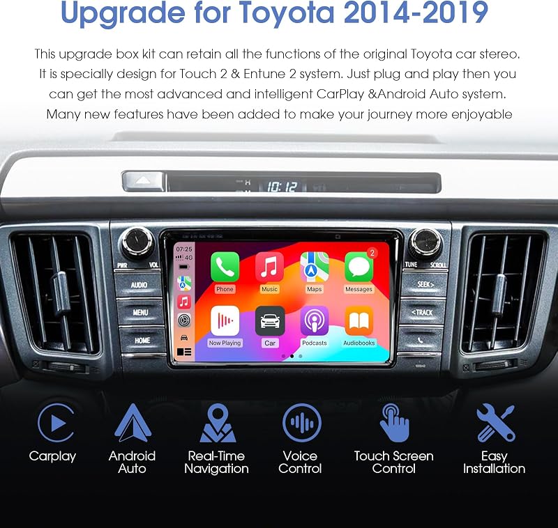 KAOLALI Vezeték Nélküli CarPlay Adapter Toyota Autókhoz - Touch2 és Entune2 Rendszerekhez (2014-2019) - Android Tükrözés, USB Csatlakozás
A