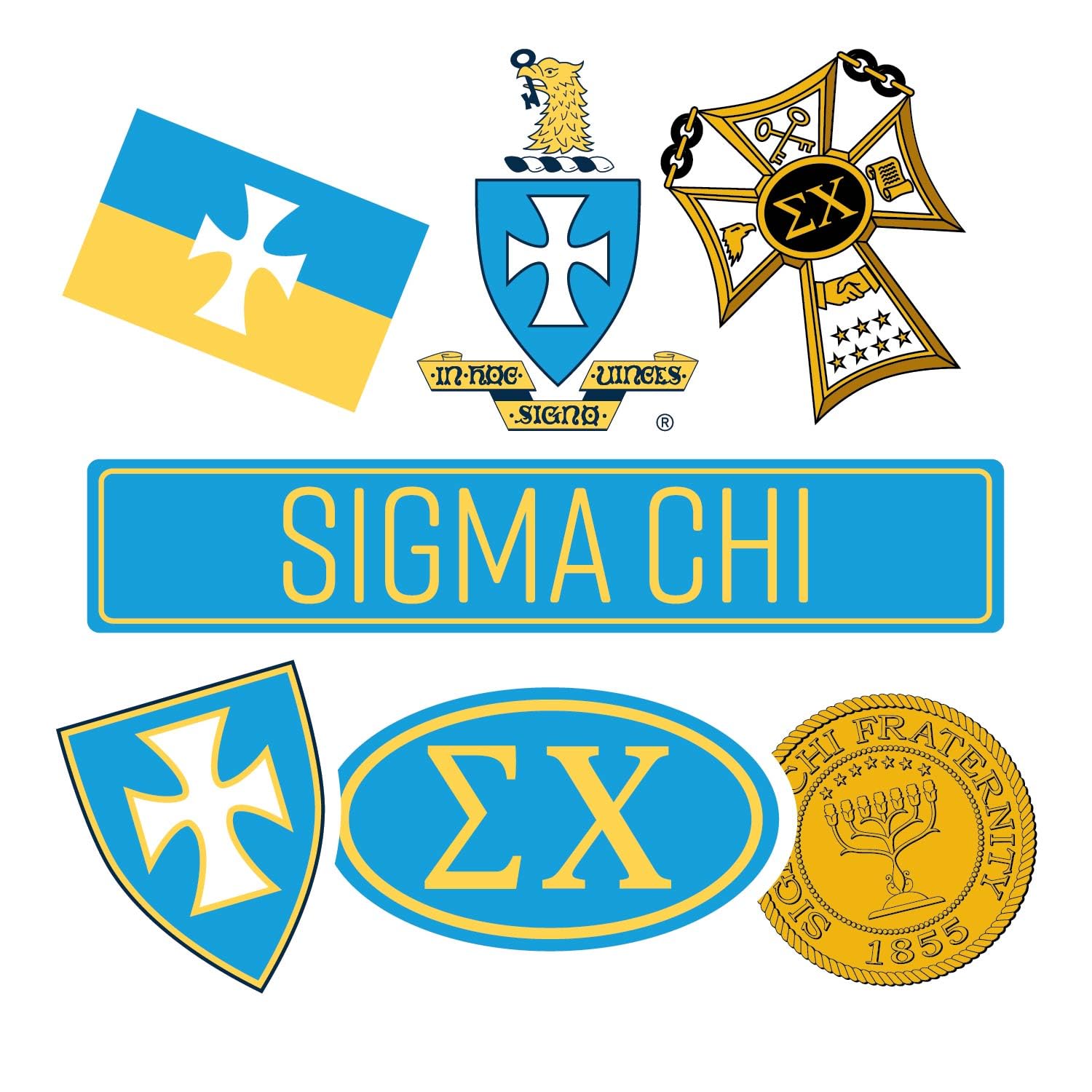 Amazon.com: Fraternity Sigma Chi Sticker Sheets - Custom