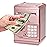 Renvdsa Cartoon Electronic ATM Password Piggy Bank Cash Coin Can Auto Scroll Paper Money Saving Box Gift for Kids (Rose Gold)