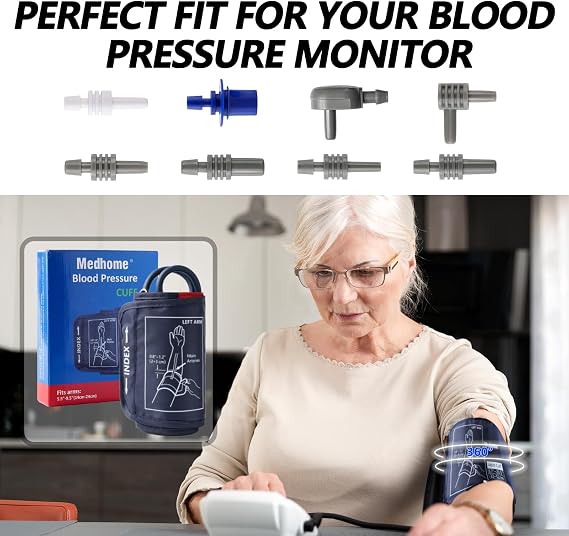 Small Blood Pressure Cuff Upper Arm 5.5-9.5(14-24cm) S Replacement BP Cuff for Small Arms Adult Cuff with 8 Connectors Compatible with Omron and Other Brands BP Monitors
