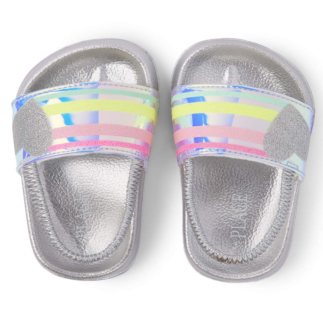 The Children's Place,Glitter Heart Sandals,Silver,TDDLR 11