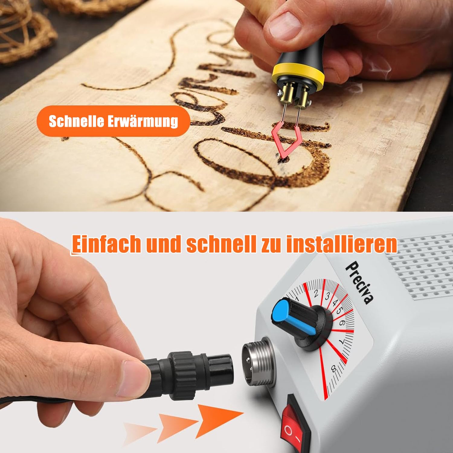 Brandmalstation,Brandmalerei Set Bastelset Lötstation Lötkolben Set einstellbare Temperatur 200℃ - 800 ℃ Brennkolben 25W mit 30tlg Lötspitzen, Holzbrennstation, Brandmalkolben für Holz, Le