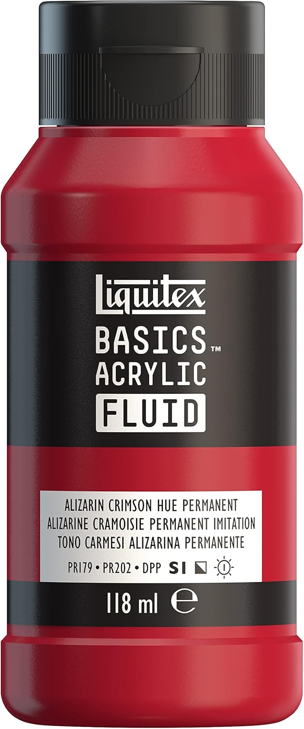 Liquitex Basics Fluid 4oz Alizarin Crimson Permanent Hue Acrylic Paint