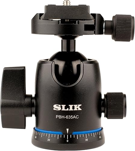 SLIK PBH-635AC Cabezal de bola de doble acción con placa de liberación rápida tipo Arca, negro, 618-842