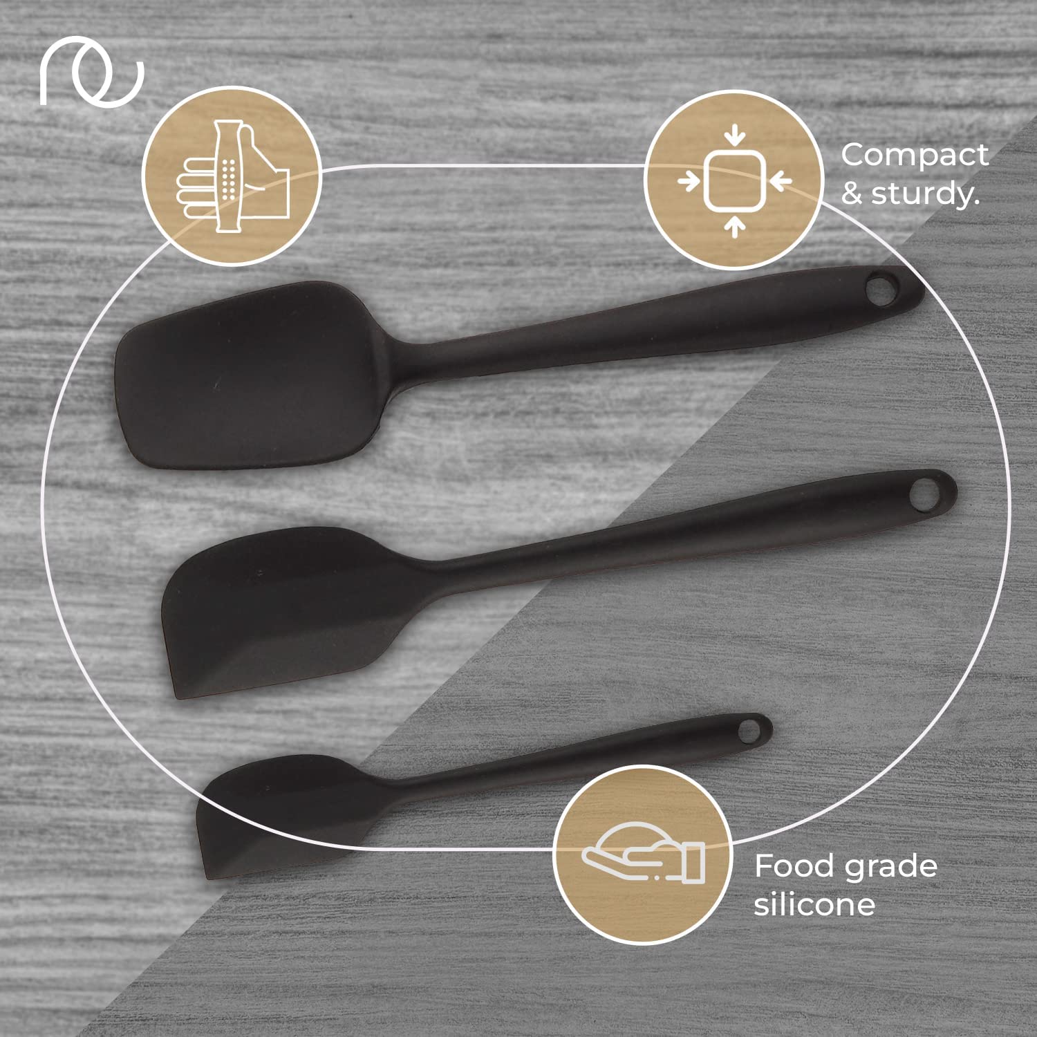 Frenchware Set of 3 Non-Stick Silicone Spatula for Cooking, Baking & Mixing 1
