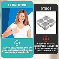 Vista 5 de Recipientes para Snacks de Acero Inoxidable, Paquete de 6 Recipientes Reutilizables para Llevar con Tapas a Prueba de Fugas, Caja Bento de Doble