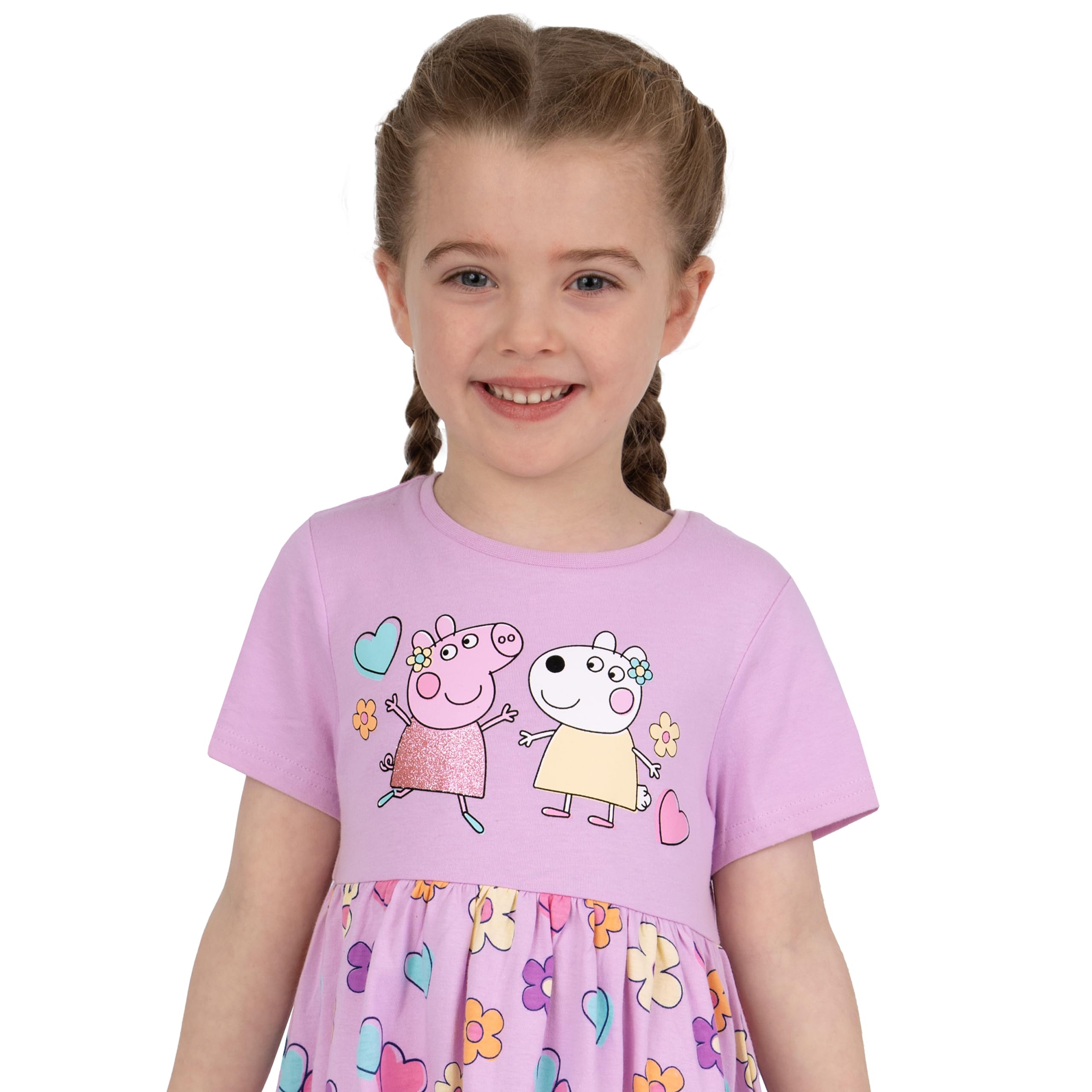 Peppa Pig Mädchen Kleid | Baumwolle Kleider Für Mädchen | Kurzarm Sommer Skaterkleid