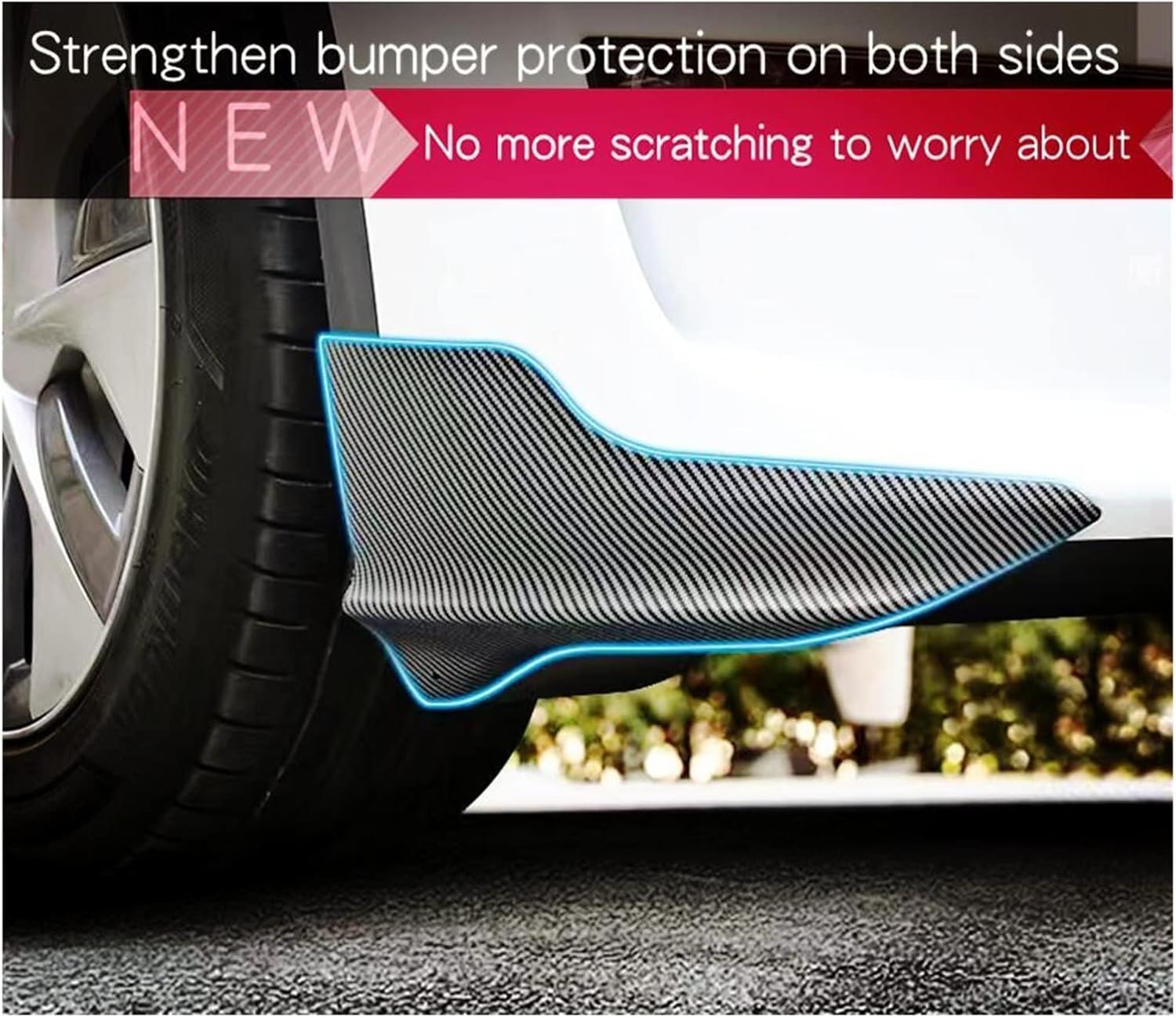 Compatible for Tesla Model 3 Model Y Car Thunder Style Front Bumper Corner Guard Front Bars Front Lip Protective Kit Decoration Accessories(Brown)