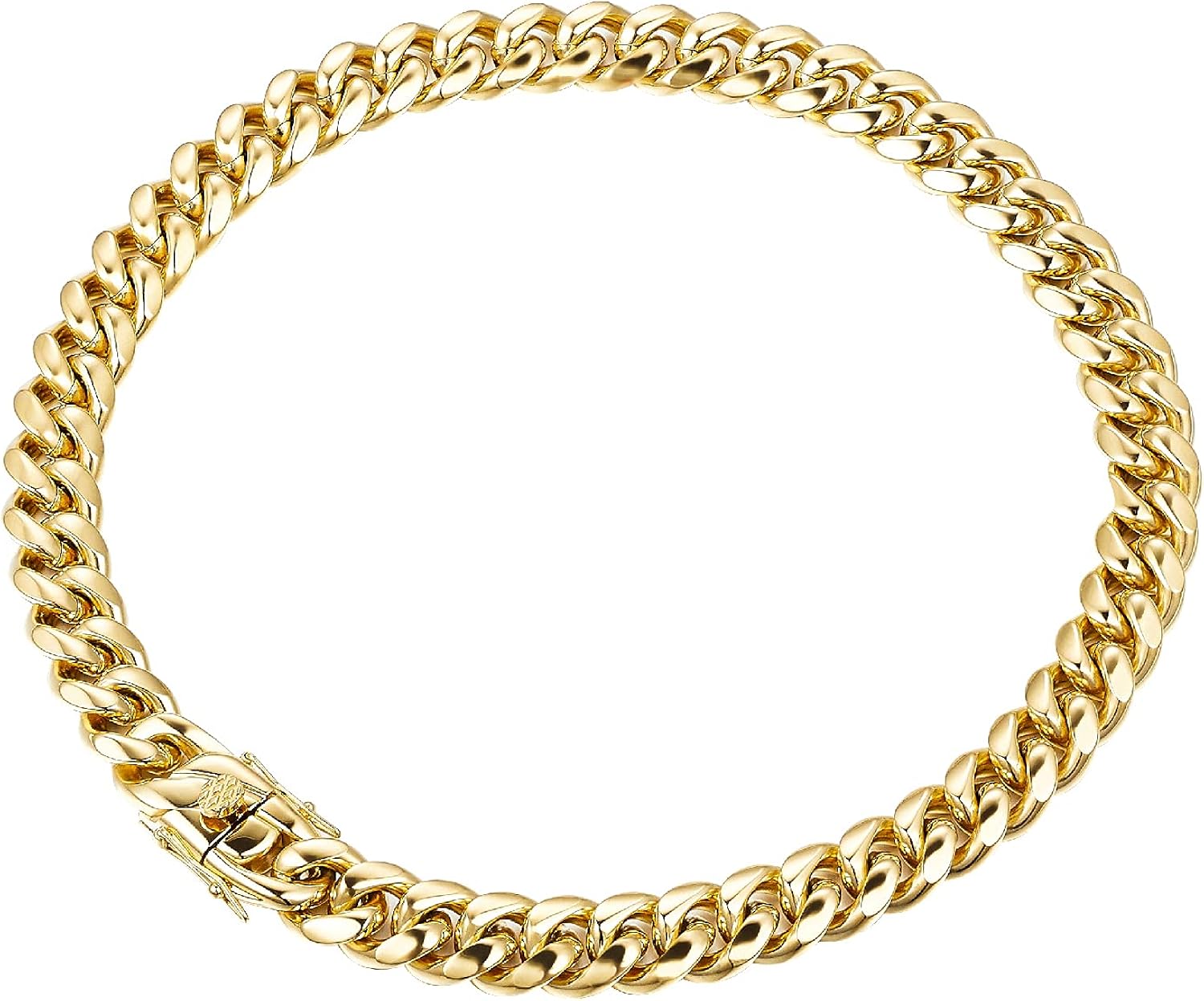 Cadena de eslabones cubanos para hombres, collar de eslabones cubanos collar de cadena de oro de 14 quilates, collar de cadena de eslabones cubanos