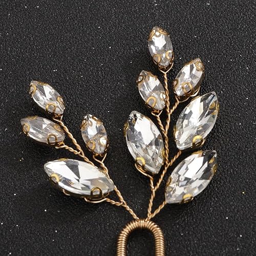 Miniatura 4 de Teyglen Juego de 3 horquillas de cristal para el cabello, hechas a mano, para novia, accesorios para el cabello de boda, accesorios para el cabello